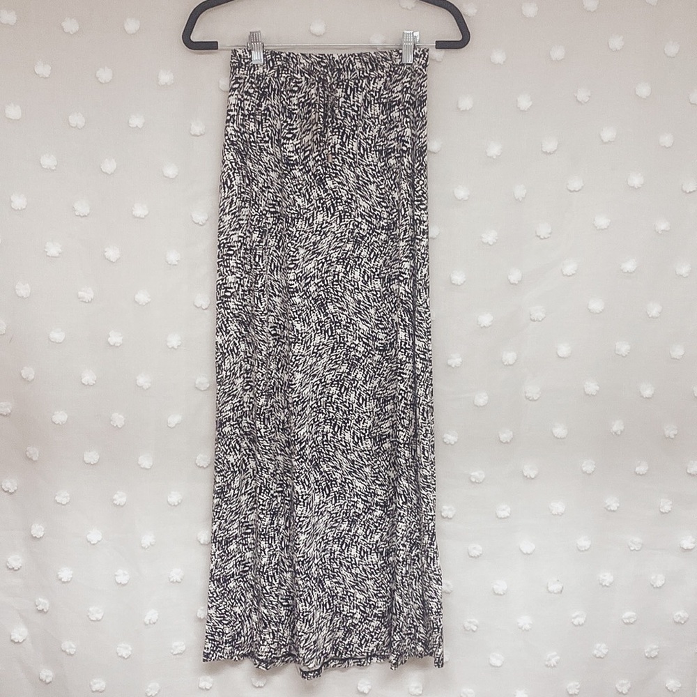 Cynthia Rowley Black and White Electric Waist Maxi Skirt Size XS